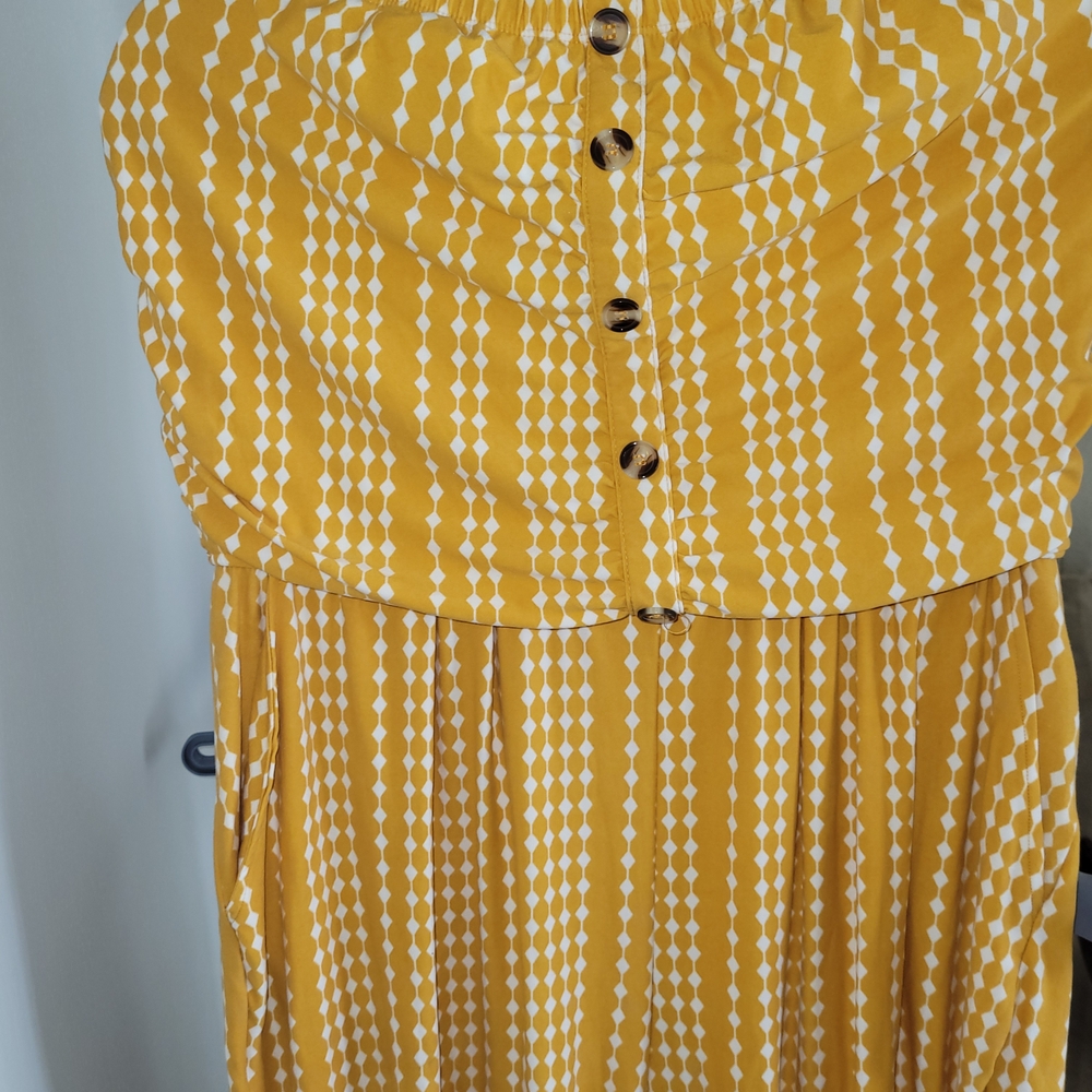 J for Justify Yellow and White Jumpsuit